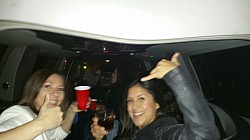 Partying it up in the limo!